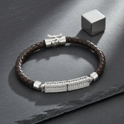 Diamond Bar Leather Bracelet