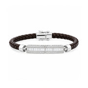 Diamond Bar Leather Bracelet