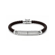 Diamond Bar Leather Bracelet