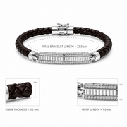 Diamond Bar Leather Bracelet