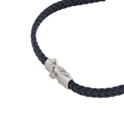 Luxe Pave Diamond-Cut Sterling Silver & Leather Bracelet