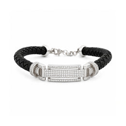 Midnight Crystal Leather Bracelet