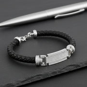 Midnight Crystal Leather Bracelet