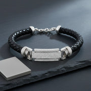 Midnight Crystal Leather Bracelet