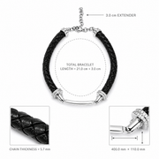 Midnight Crystal Leather Bracelet