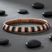 Rose Gold Vermeil & Black Enamel Segmented Bangle