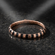 Rose Gold Vermeil & Black Enamel Segmented Bangle
