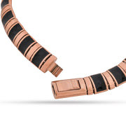 Rose Gold Vermeil & Black Enamel Segmented Bangle