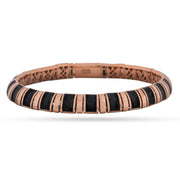 Rose Gold Vermeil & Black Enamel Segmented Bangle