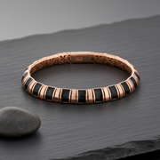 Rose Gold Vermeil & Black Enamel Segmented Bangle