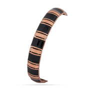 Articulated Rose Gold & Black Enamel Bangle - 925 Silver