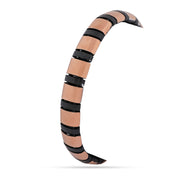 Rose Gold & Black Enamel Rhythm Link Bangle - 925 Silver