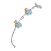 Blue Butterfly Charm Bracelet