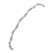 Two-Tone Twisted Rope Chain Bracelet - Rose Gold & Silver