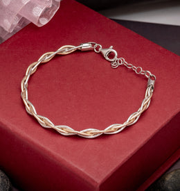 Dual-Tone Twisted Rope Chain Bracelet