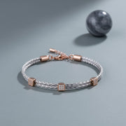 Rose Gold Mesh Charm Bracelet