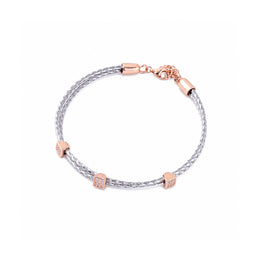 Rose Gold Mesh Charm Bracelet