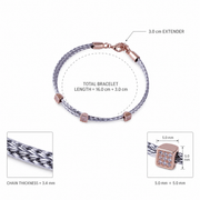 Rose Gold Mesh Charm Bracelet