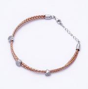 Rose Gold Braided Cord Adjustable Bracelet