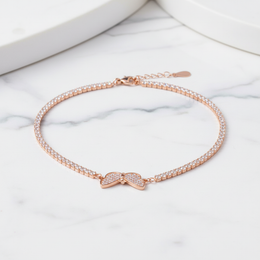 Rose Gold Vermeil Butterfly Tennis Bracelet | 925 Silver