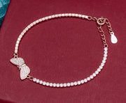 Rose Gold Vermeil Butterfly Tennis Bracelet | 925 Silver