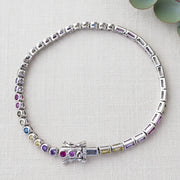 Rainbow Prism Tennis Bracelet