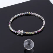 Rainbow Prism Tennis Bracelet