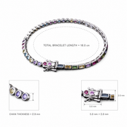 Rainbow Prism Tennis Bracelet
