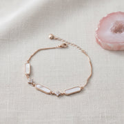 Rose Gold Pearl Bar Bracelet