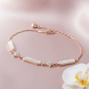 Rose Gold Pearl Bar Bracelet