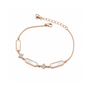 Rose Gold Pearl Bar Bracelet