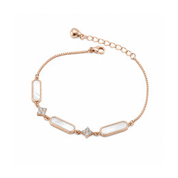 Rose Gold Pearl Bar Bracelet