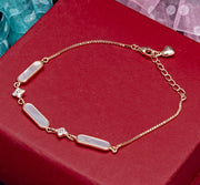 Luminous Mother-of-Pearl 925 Silver Chain Bracelet- Rose gold