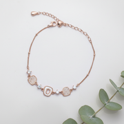 Luxe Rose Gold Sterling Silver Geometric Bracelet