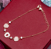 Luxe Rose Gold Sterling Silver Geometric Bracelet