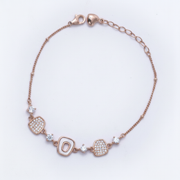 Luxe Rose Gold Sterling Silver Geometric Bracelet