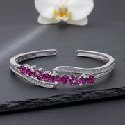 Ruby Wave Cuff Bracelet