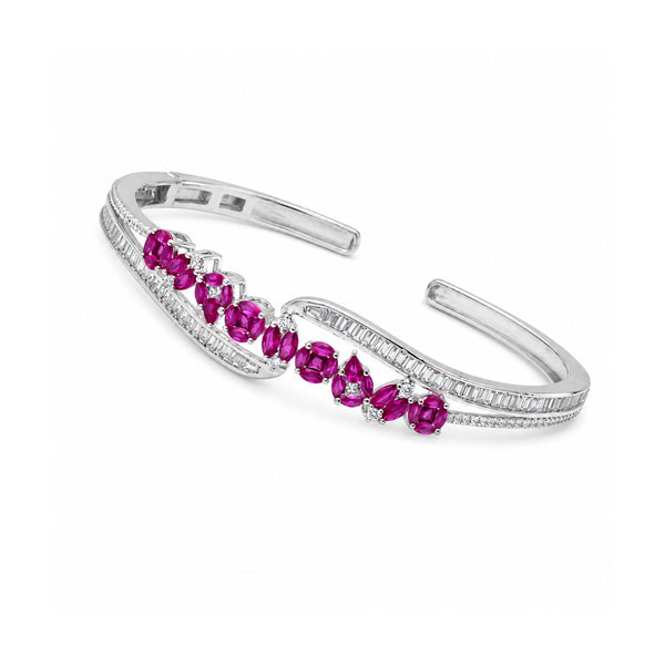 Ruby Wave Cuff Bracelet