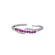 Ruby Wave Cuff Bracelet