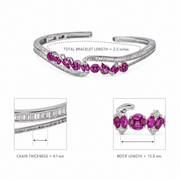 Ruby Wave Cuff Bracelet