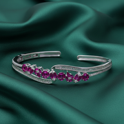 Regal Ruby Wave 925 Sterling Silver Cuff Bracelet Jewellery