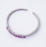 Regal Ruby Wave 925 Sterling Silver Cuff Bracelet Jewellery