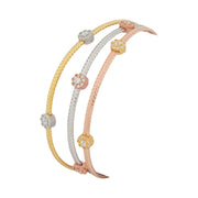 Luxe Tri-Tone Sterling Silver Braided Cluster Bracelet Set