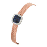 Sapphire-Blue Radiance Mesh Sterling Silver Bracelet