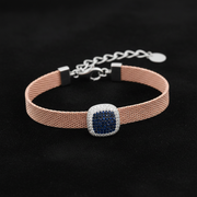 Sapphire-Blue Radiance Mesh Sterling Silver Bracelet