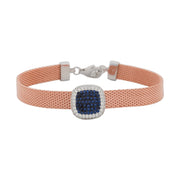 Sapphire-Blue Radiance Mesh Sterling Silver Bracelet