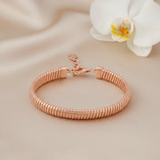 Rose Gold Ribbed Bracelet