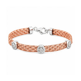 Rose Gold Mesh Halo Bracelet