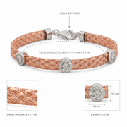 Rose Gold Mesh Halo Bracelet