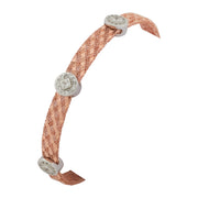 Rose Mesh $\&$ Diamond Slider Sterling Silver Bracelet